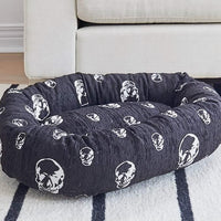 SKULL DOG BED BLACK
