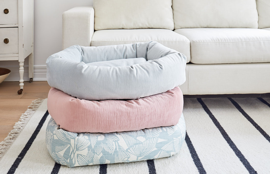 PINK VELVET DOG BED