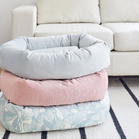 PINK VELVET DOG BED
