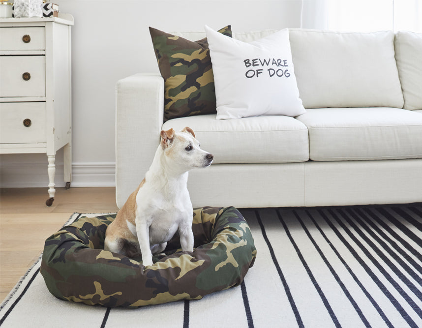 designer pillow camo dog bed canada