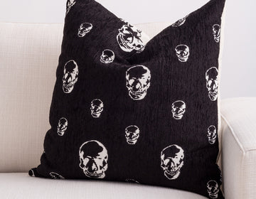 black skull pillow