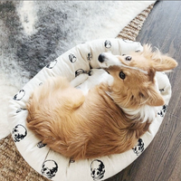 WHITE SKULL DOG BED