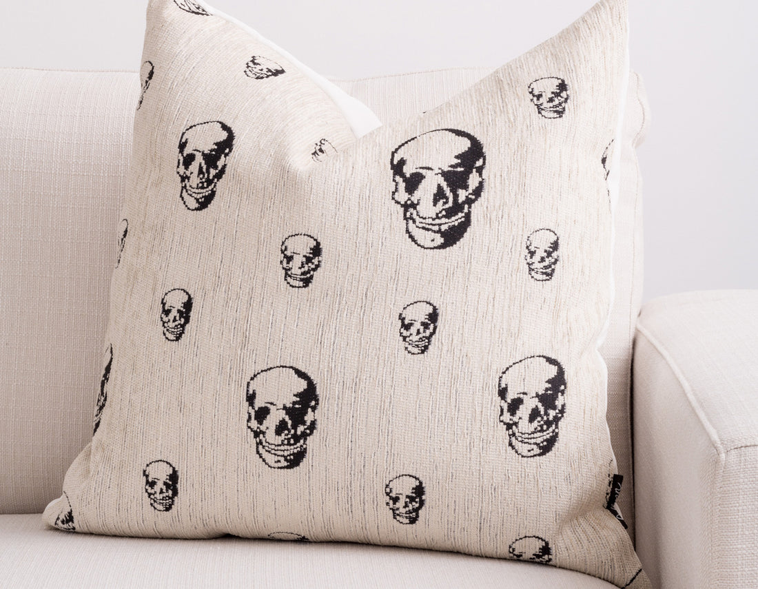 white skull pillow