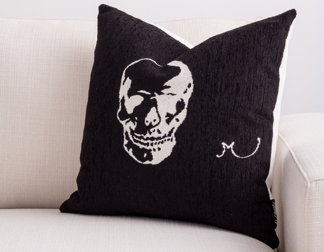 black Skull head pillow