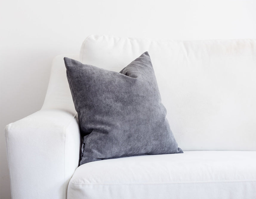 grey accent pillow