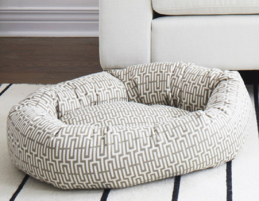 designer fabric dog bed