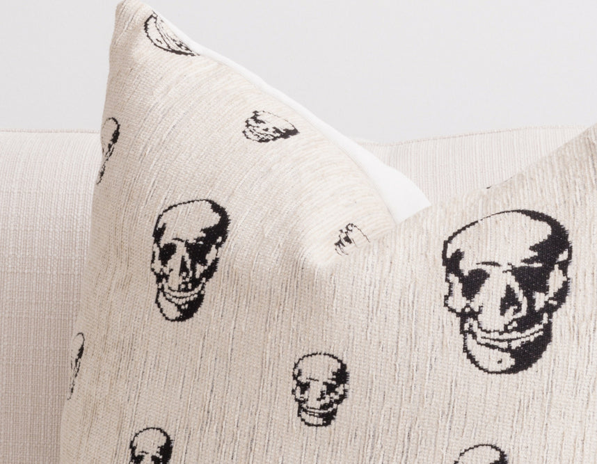white skull fabric